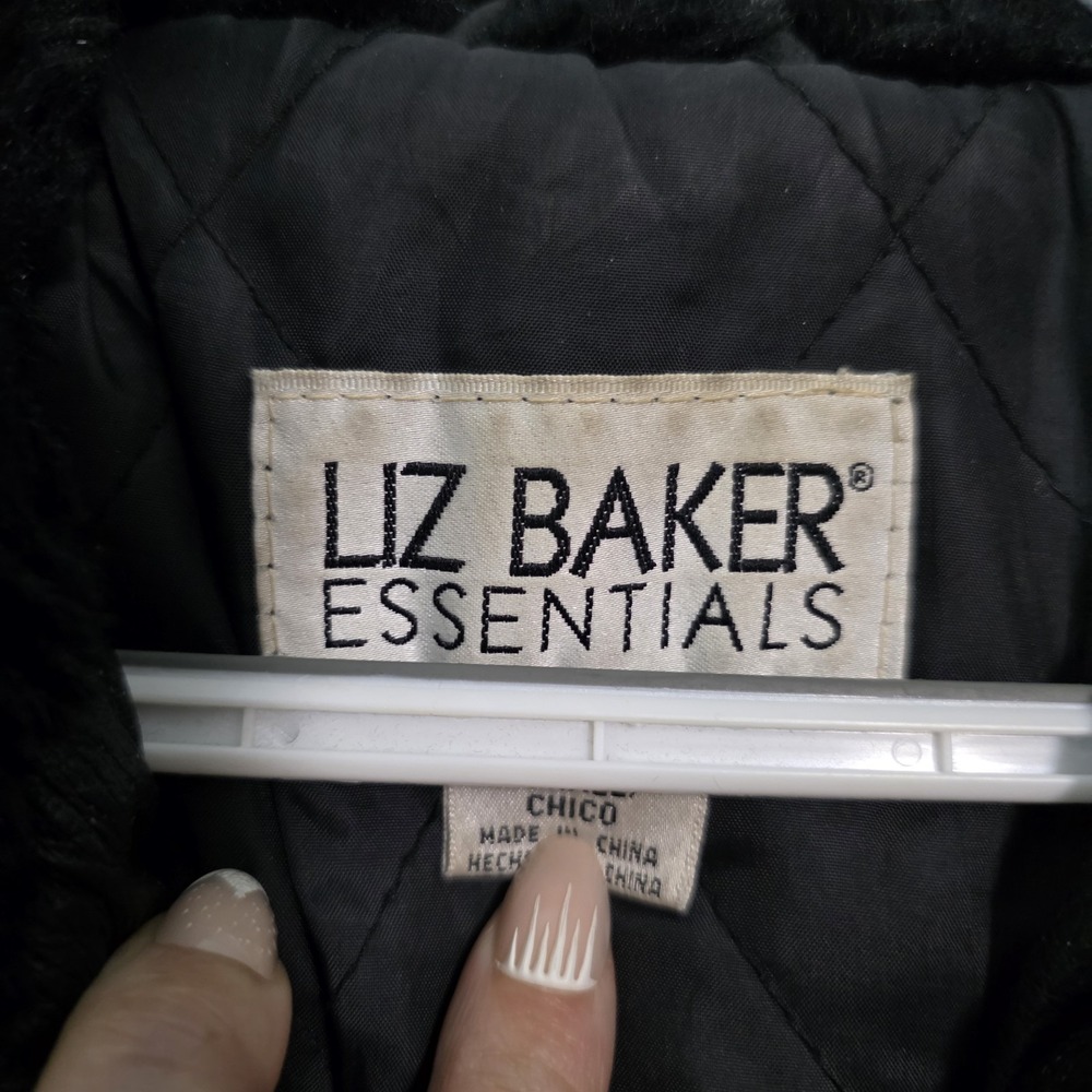 Vintage Genuine Leather Black‎ Coat Faux Fur Hood Y2K Minimalist Jacket - Picture 3 of 16